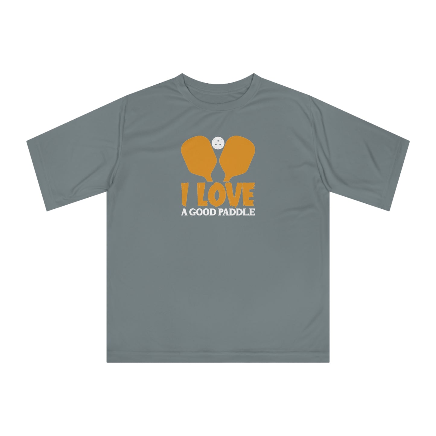 Women's Sporty Pickleball T-shirt - I Love a Good Paddle Gray