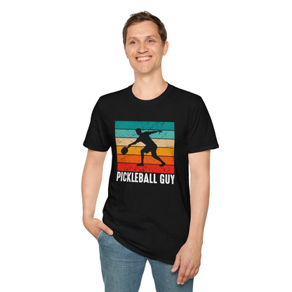 Men's Eye-Catching Pickleball T-shirt - Pickleball Guy Retro