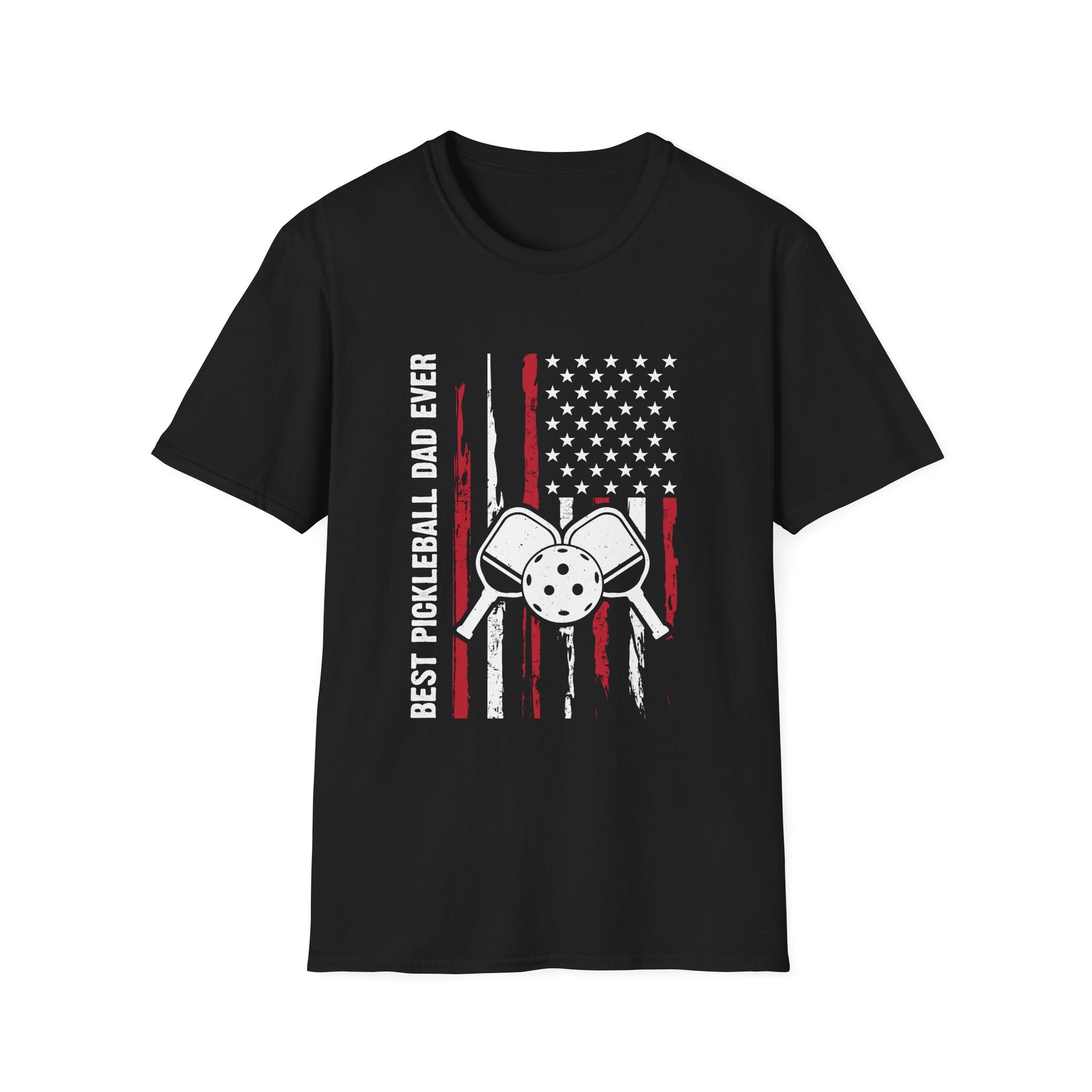 Men's Bold Pickleball T-shirt - Best Pickleball Dad Ever Black