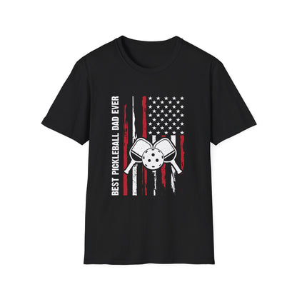 Men's Bold Pickleball T-shirt - Best Pickleball Dad Ever Black