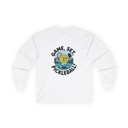 Women's Funny Pickleball Long Sleeves Top - Game, Set, Pickleball White