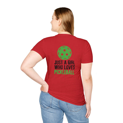 Women's Soft Pickleball T-shirt - Just a Girl Who Loves Pickleball