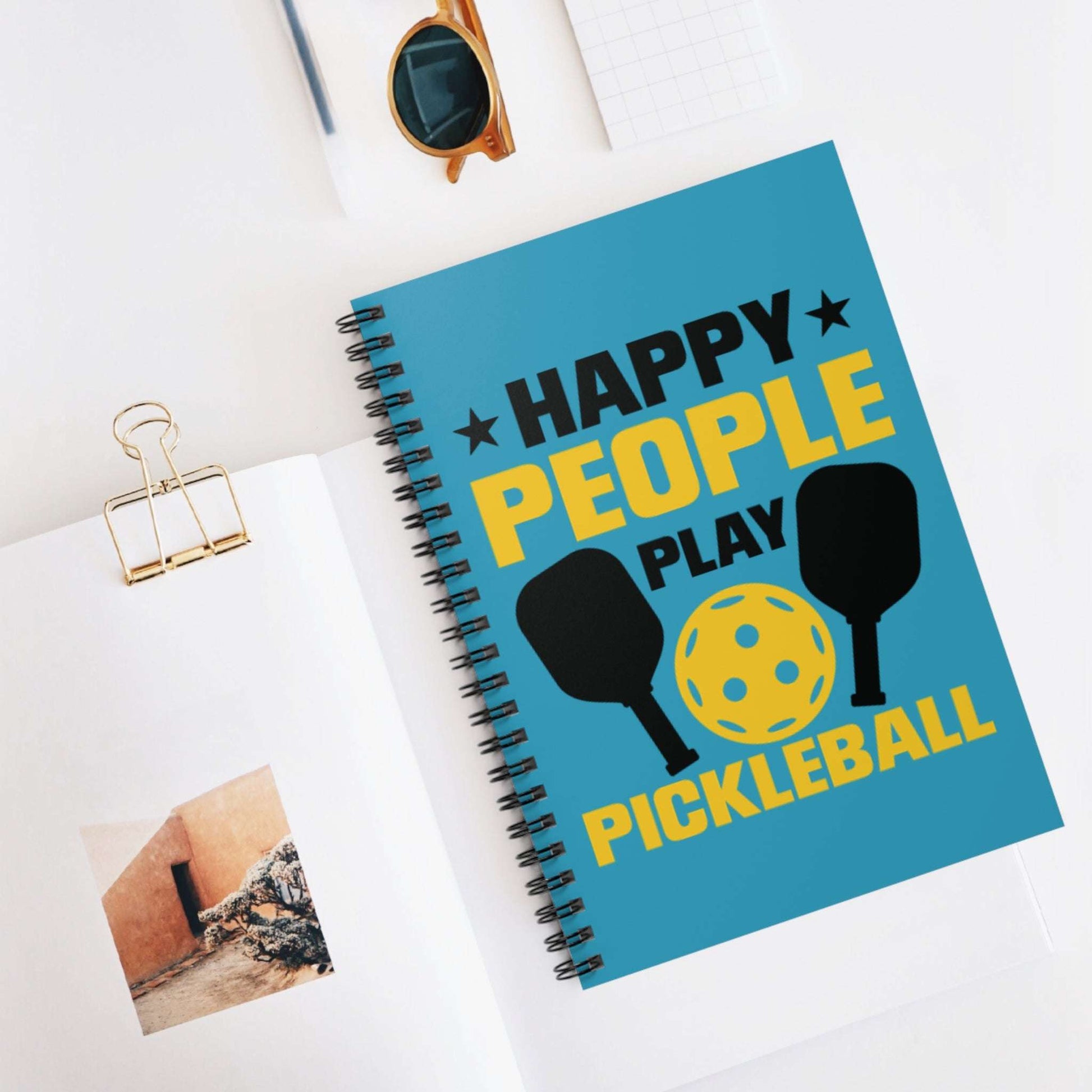 Pickleball Colorful Notebook - Happy People Play Pickleball