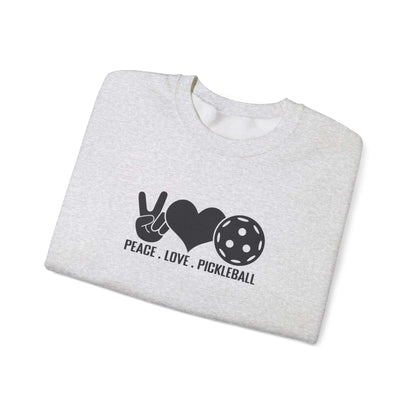 Men's Comfy Pickleball Sweatshirt - Peace, Love, Pickleball