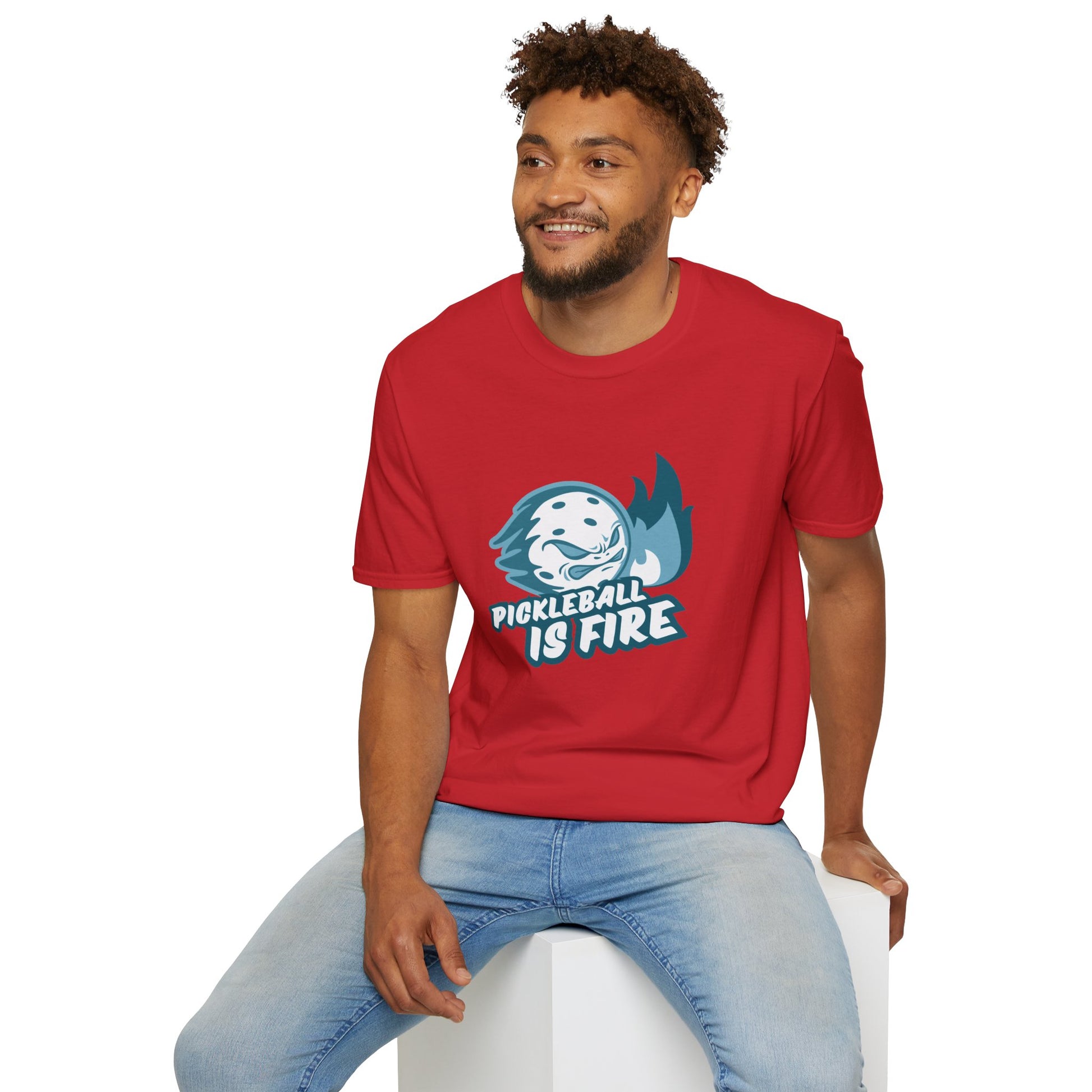Men's Pickleball T-Shirt - Pickleball Is Fire Red