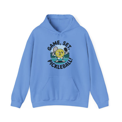 Men's Comfy Pickleball Hoodie - Game, Set, Pickleball Blue