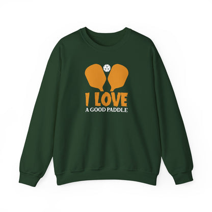 Women's Soft Pickleball Sweatshirt - I Love a Good Paddle Green