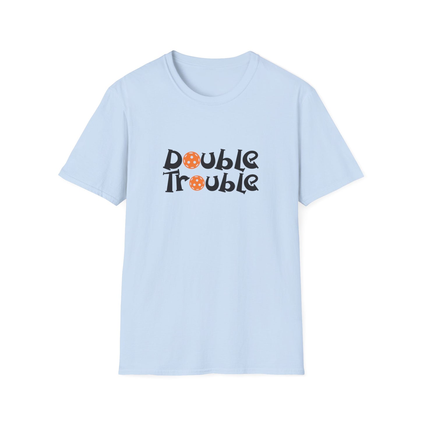 Women's Funny Pickleball T-shirt - Double Trouble Blue