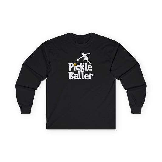 Men's Lightweight Pickleball Long Sleeves top - Pickle Baller Black