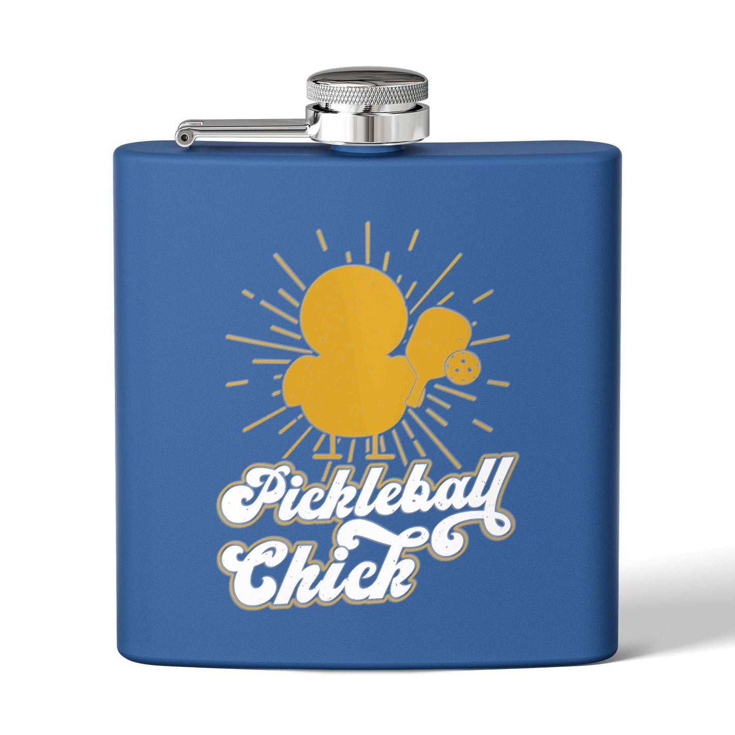 Pickleball Funny Flask - Pickleball Chick Royal