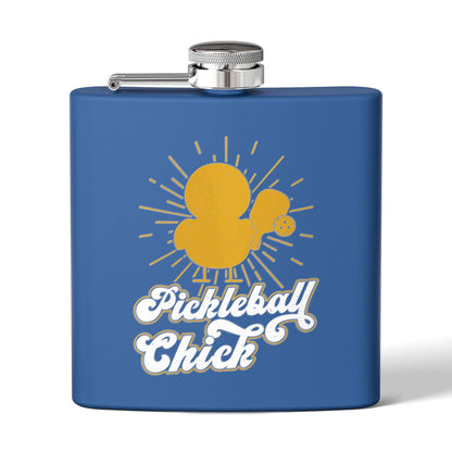 Pickleball Funny Flask - Pickleball Chick Royal