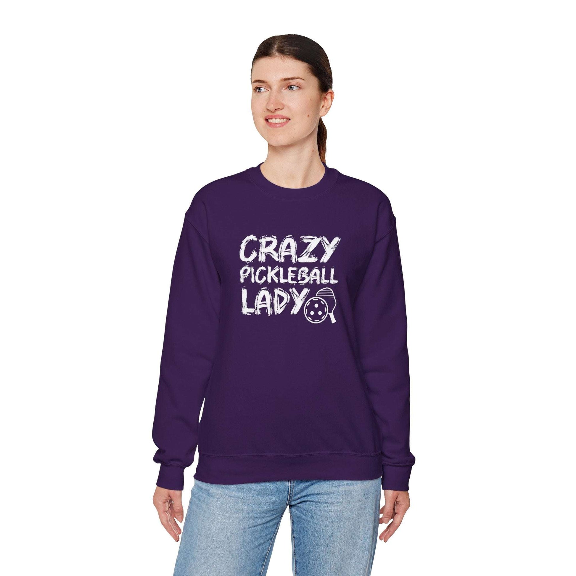 Women's Funny Pickleball Sweatshirt - Crazy Pickleball Lady