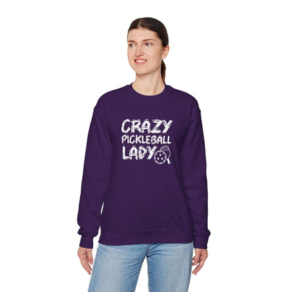 Women's Funny Pickleball Sweatshirt - Crazy Pickleball Lady
