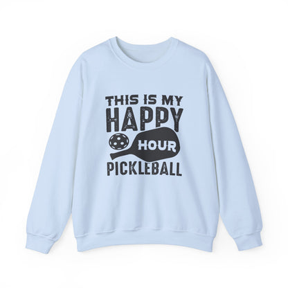 Women's Pickleball Sweatshirt - This is My Happy Hour Pickleball Blue