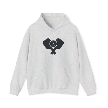 Men's Durable Pickleball Hoodie - Paddles and Ball Grey
