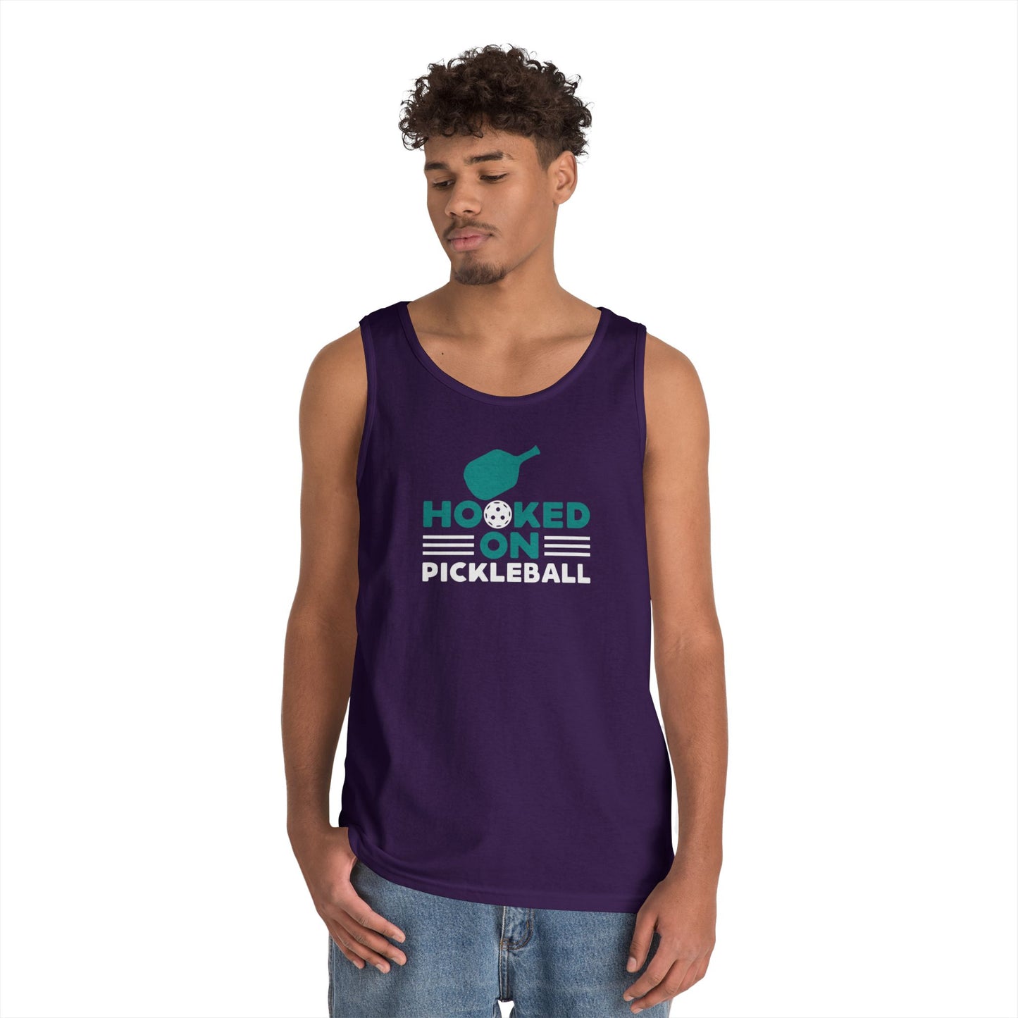 Men's Durable Pickleball Tank Top - Hooked on Pickleball
