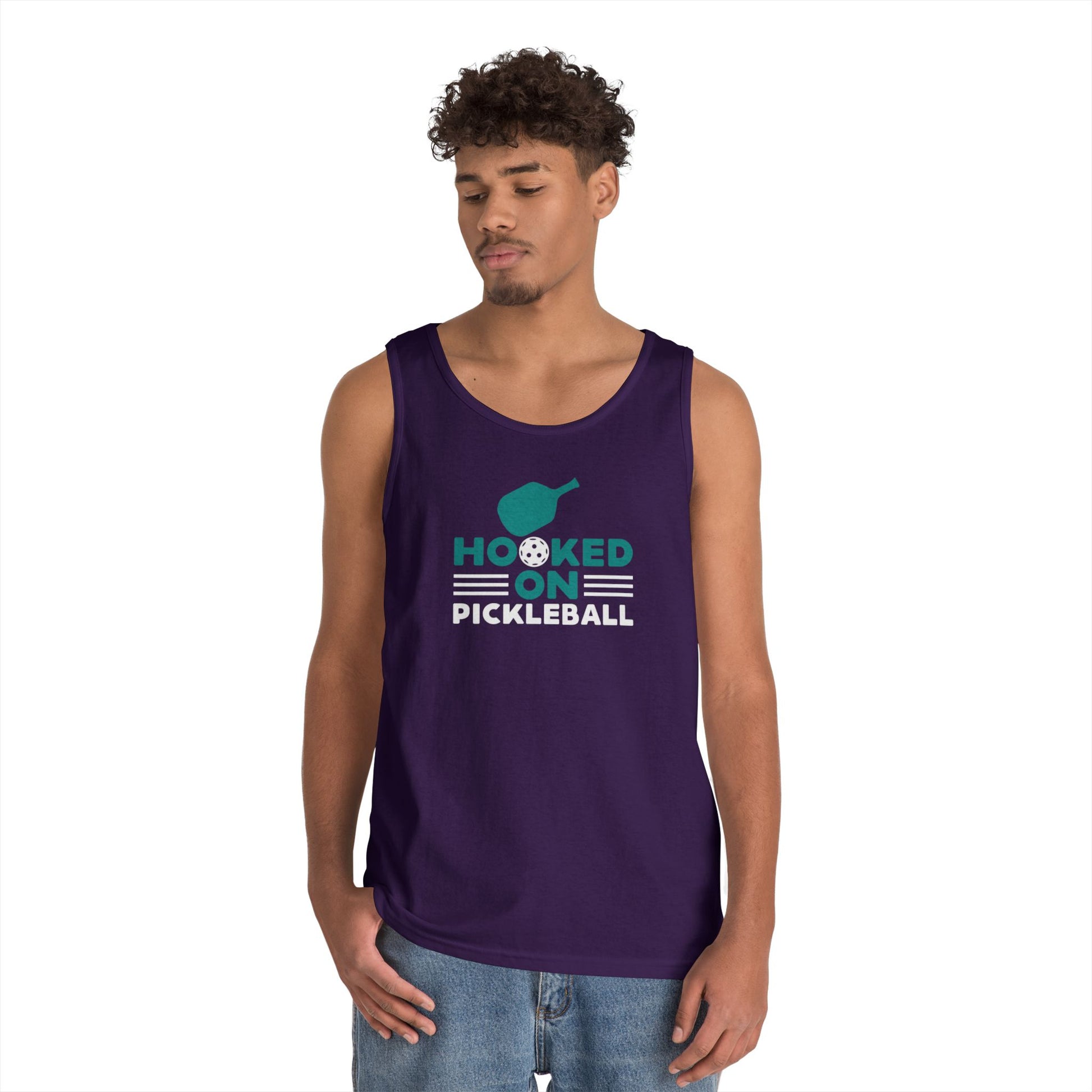 Men's Durable Pickleball Tank Top - Hooked on Pickleball