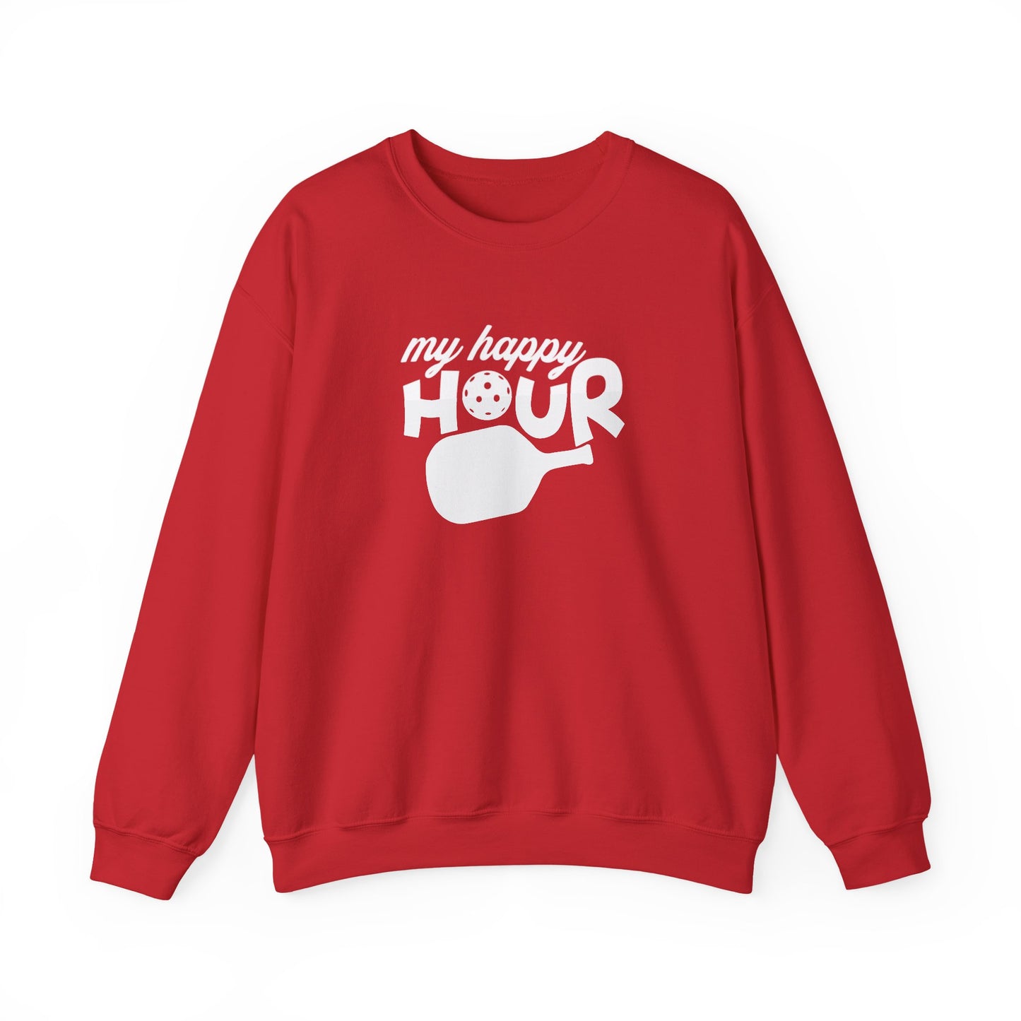 Women's Lightweight Pickleball Sweatshirt - My Happy Hour Red