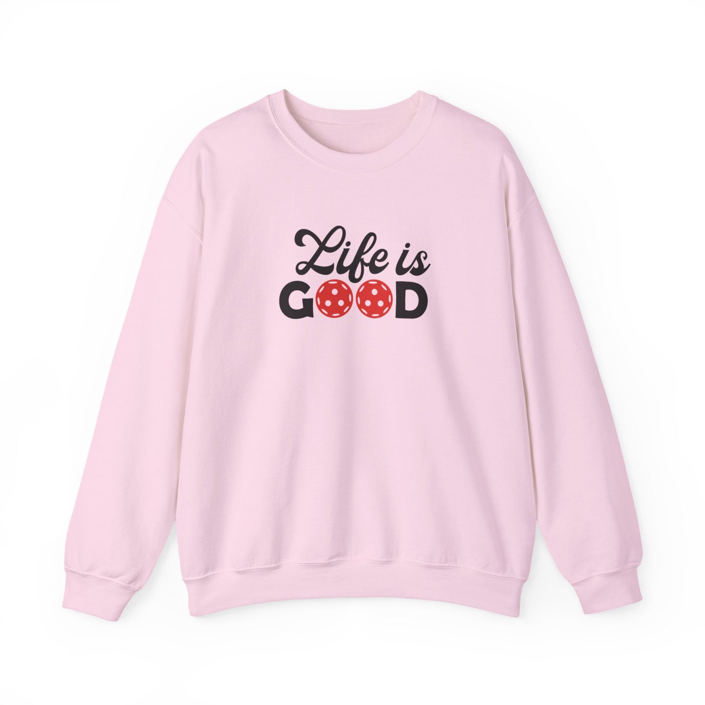 Women's Durable Pickleball Sweatshirt - Life is Good Pink