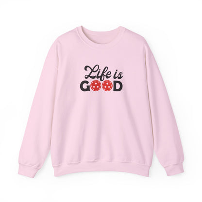 Women's Durable Pickleball Sweatshirt - Life is Good Pink