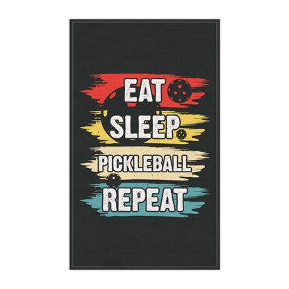 Pickleball Vibrant Tea Towel - Eat Sleep Pickleball Repeat Retro