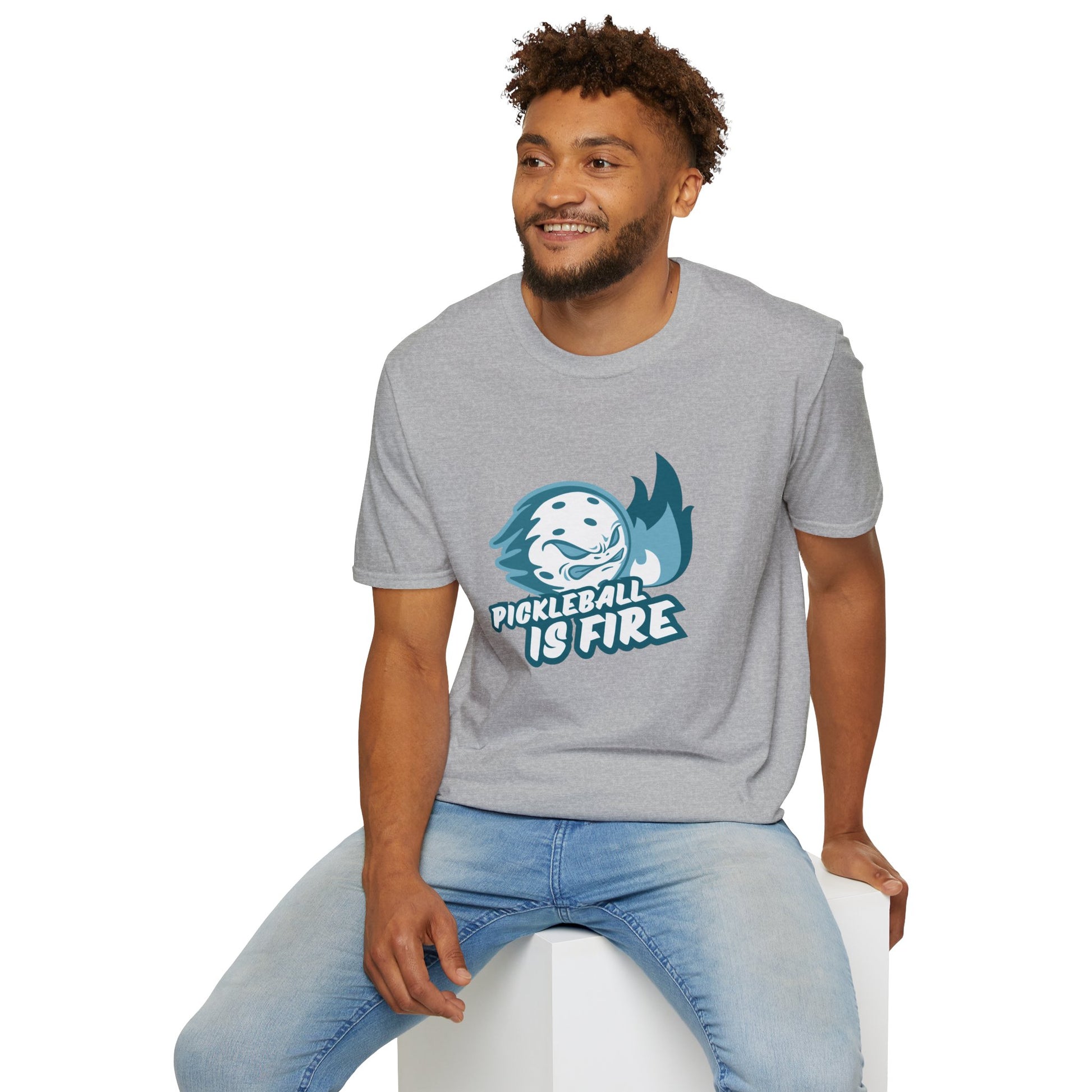 Men's Funny Pickleball T-Shirt - Pickleball Is Fire