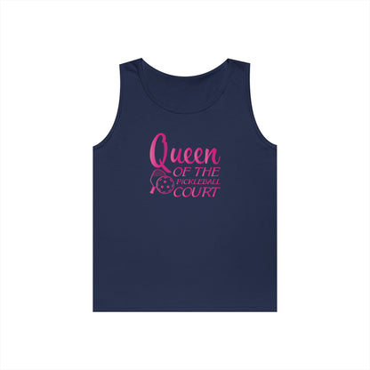 Women's Cute Pickleball Tank Top - Queen of the Pickleball Court Navy
