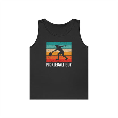 Men's Cool Pickleball Tank Top - Pickleball Guy Retro Black