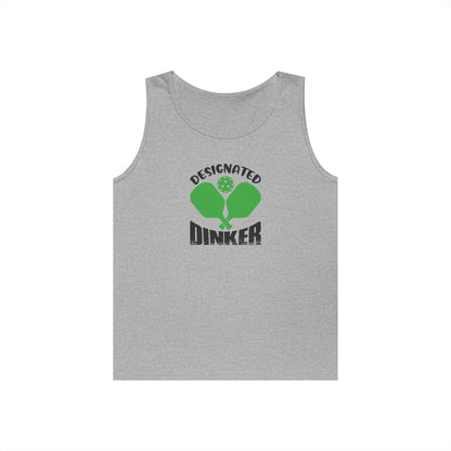 Men's Lightweight Pickleball Tank Top - Designated Dinker Gray