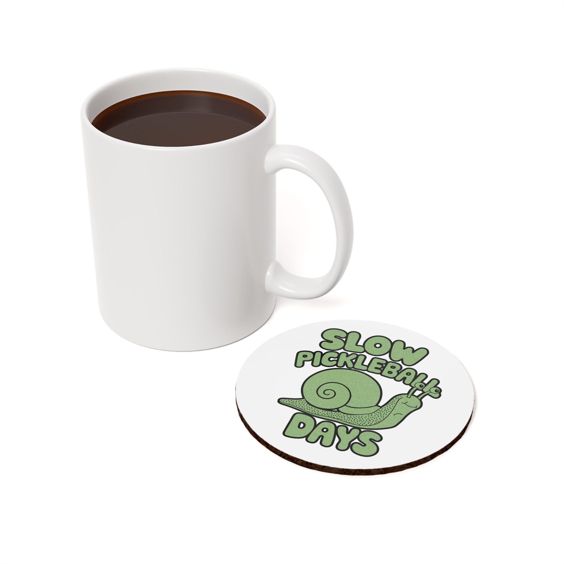 Pickleball Unique Cork Coaster - Slow Pickleball Days
