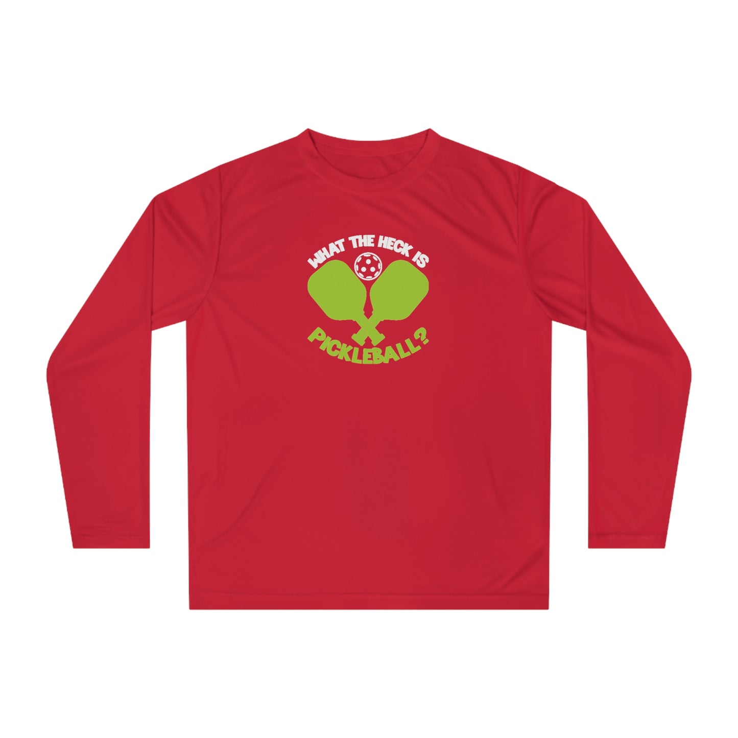 Men's Funny Pickleball Long Sleeves top - What the Heck Is Pickleball? Red