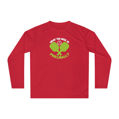 Men's Funny Pickleball Long Sleeves top - What the Heck Is Pickleball? Red