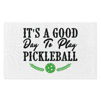 Pickleball Energetic Rally Towel - It's a Good Day to Play Pickleball White