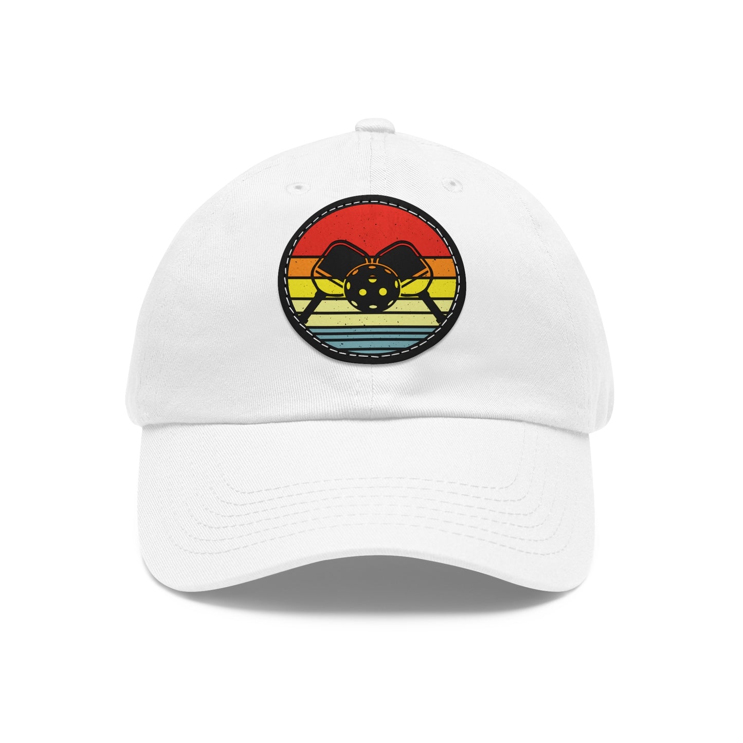 Pickleball Unique Cap - Paddles Rainbow White