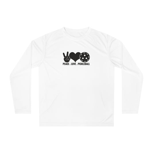 Women's Pickleball Long Sleeves top - Peace, Love, Pickleball White