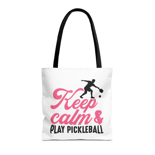 Pickleball Stylish Tote Bag - Keep Calm & Play Pickleball Black