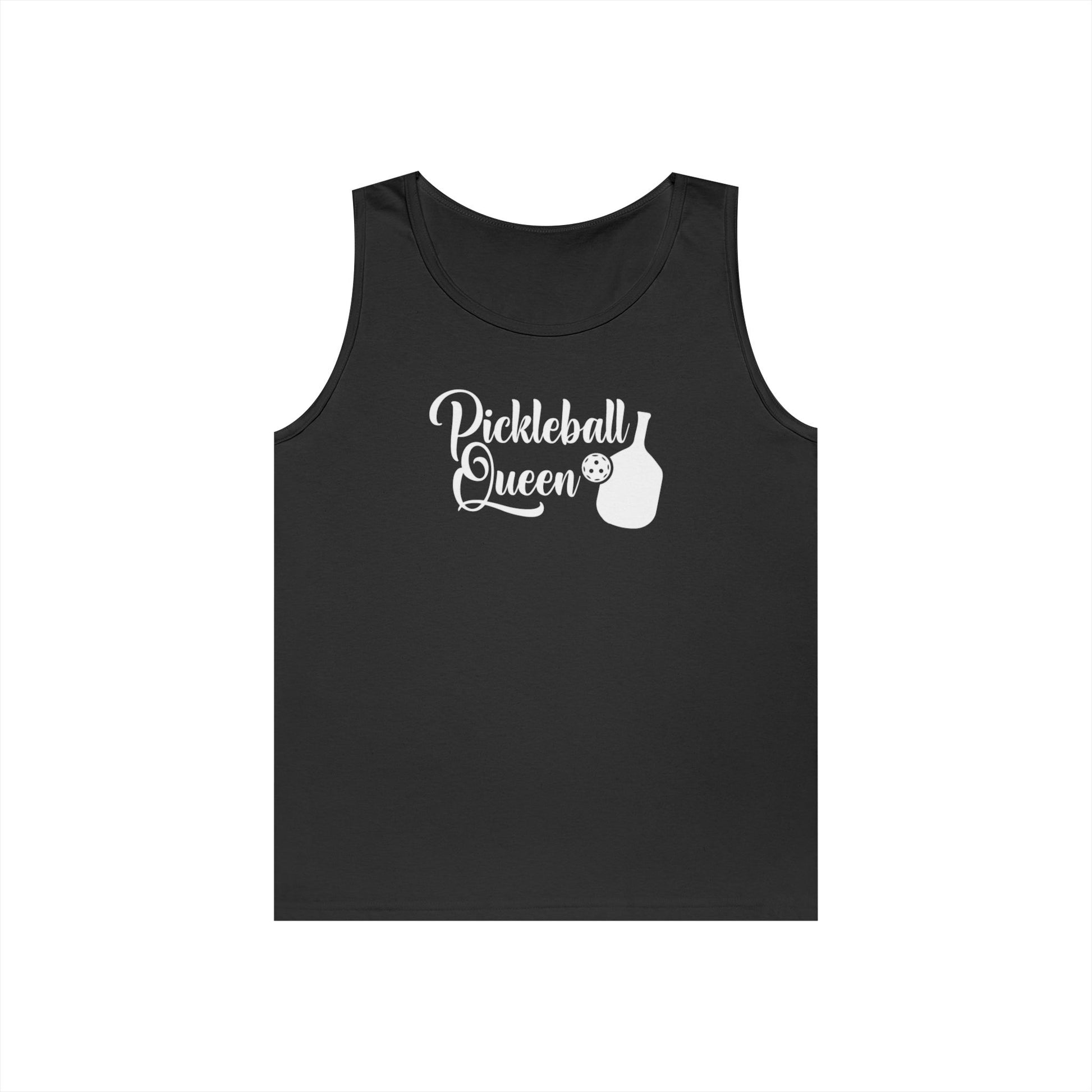 Women's Lightweight Pickleball Tank Top - Pickleball Queen Black