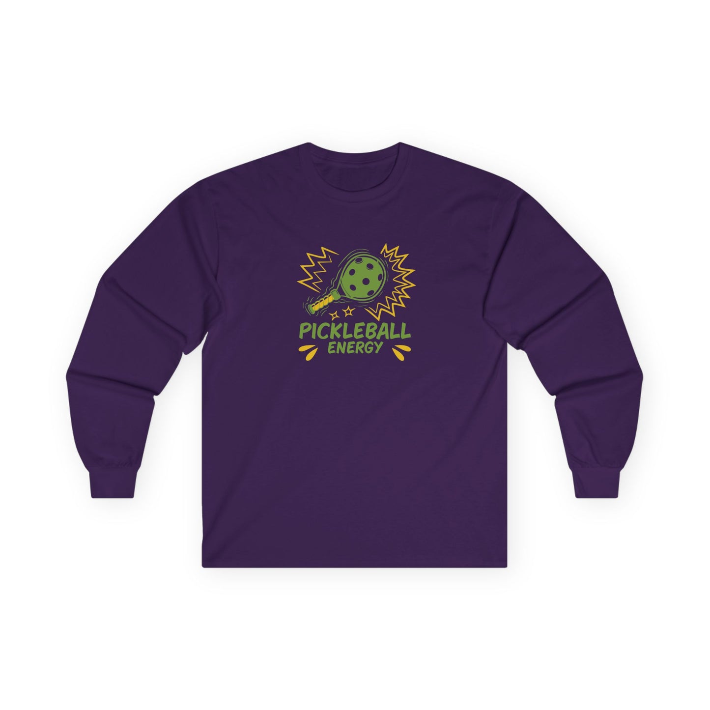 Men's Fun Pickleball Long Sleeves top - Pickleball Energy Purple
