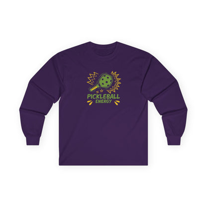Men's Fun Pickleball Long Sleeves top - Pickleball Energy Purple