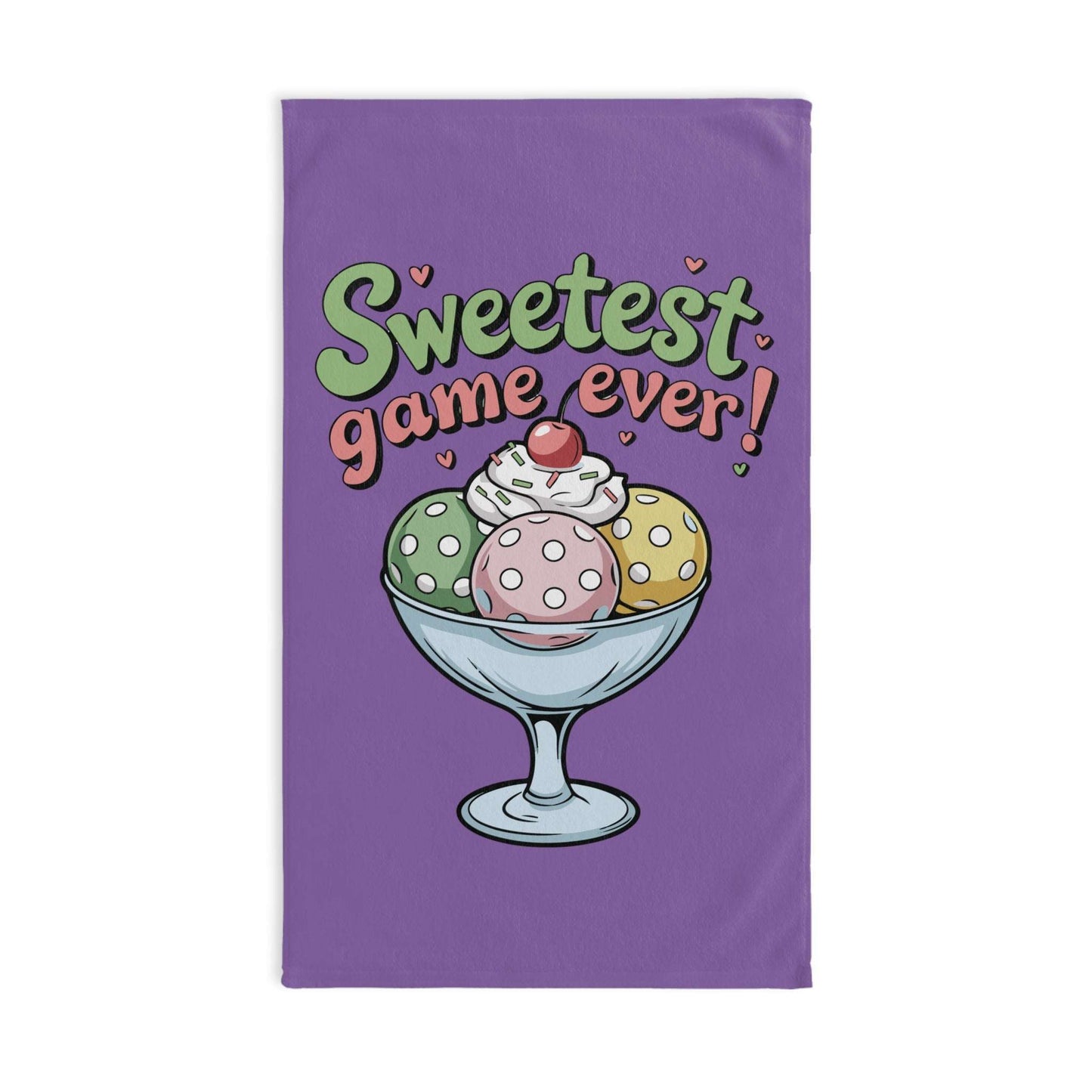 Pickleball Cheerful Hand Towel - Sweetest Game Ever 28" x 16"