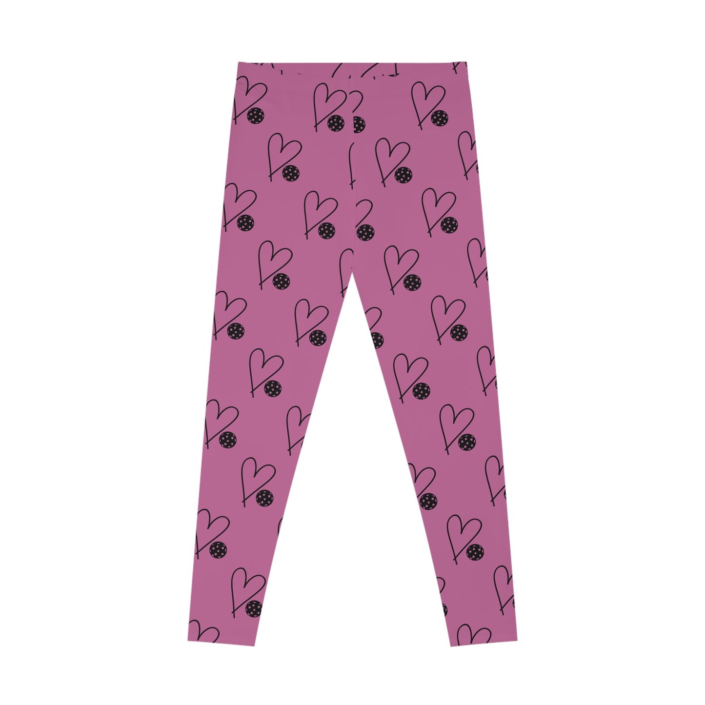 Women's Unique Pickleball Legging - Heart and Ball Pink