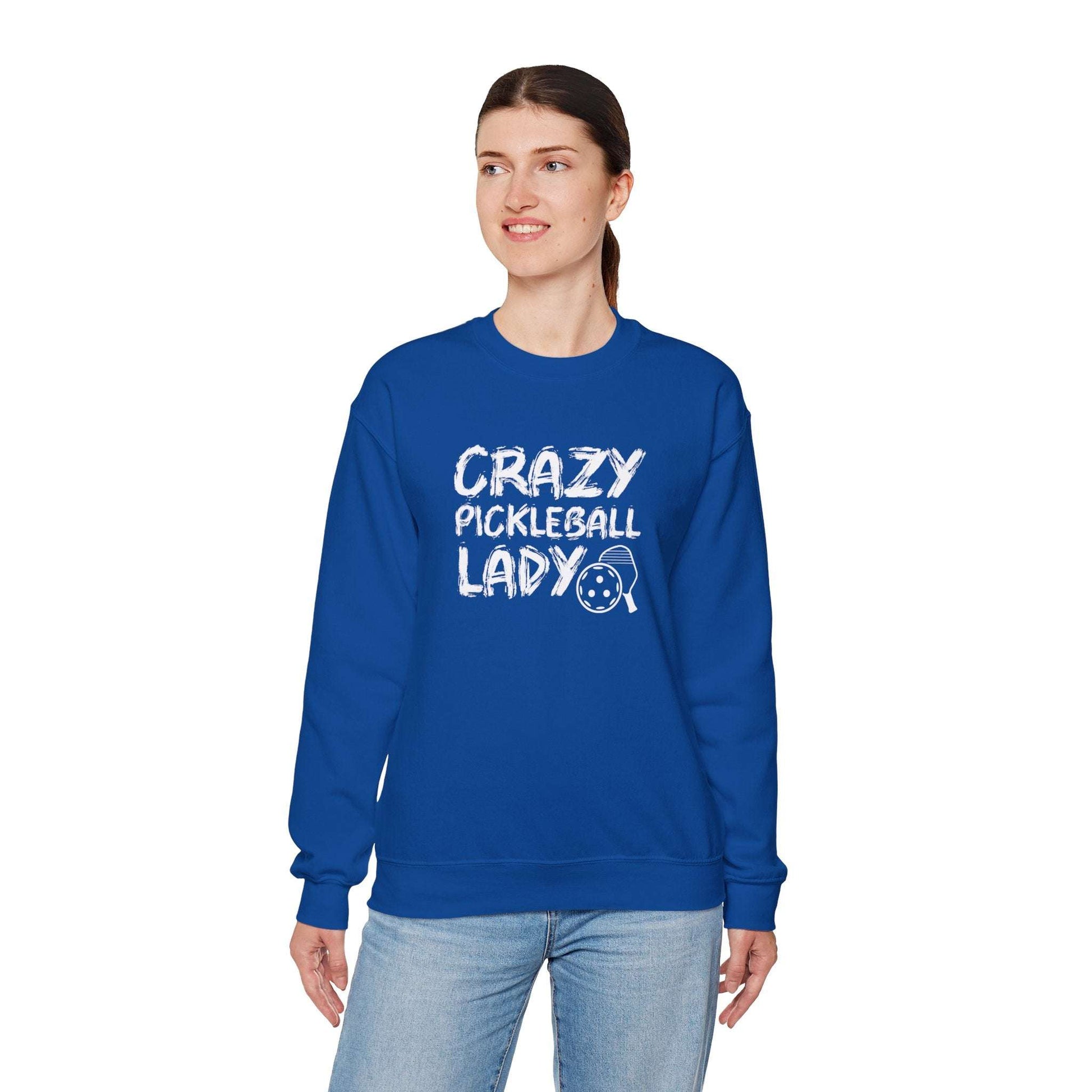 Women's Funny Pickleball Sweatshirt - Crazy Pickleball Lady