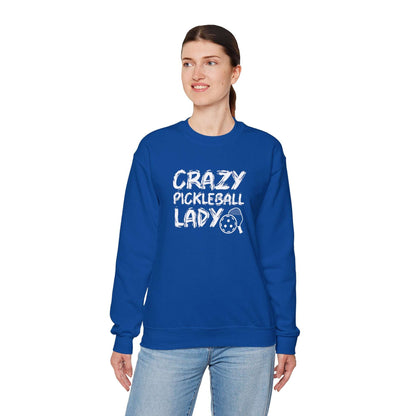 Women's Funny Pickleball Sweatshirt - Crazy Pickleball Lady