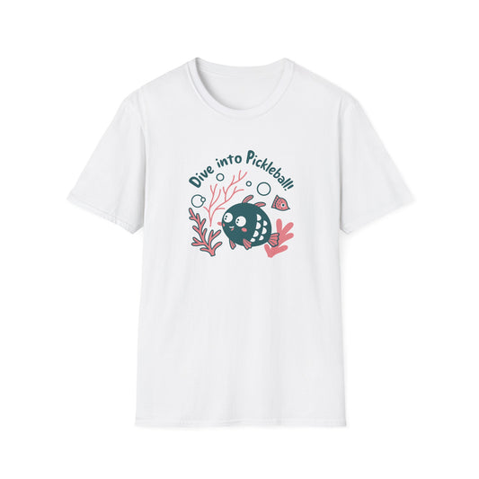 Women's Witty Pickleball T-shirt - Dive into Pickleball White