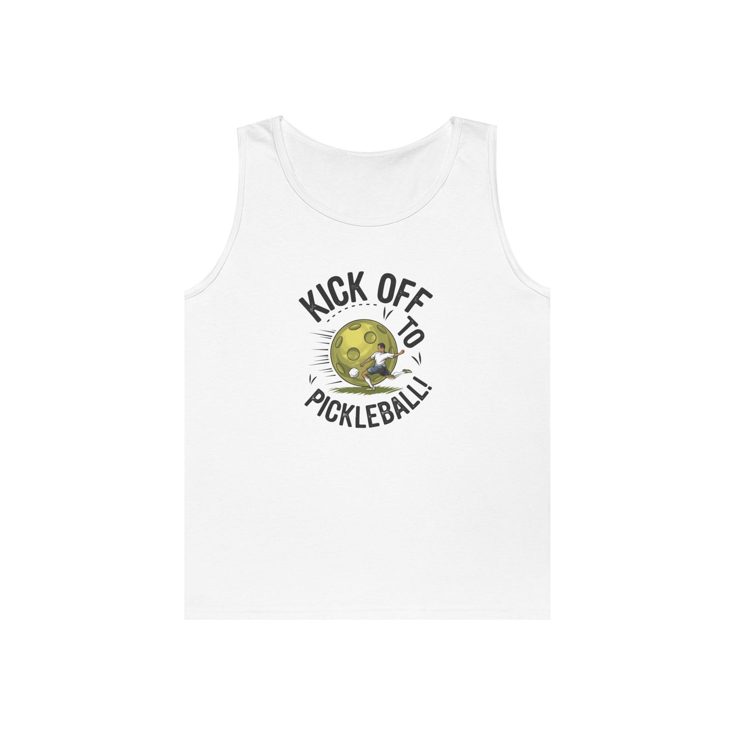 Men's Energetic Pickleball Tank Top - Kick Off To Pickleball White