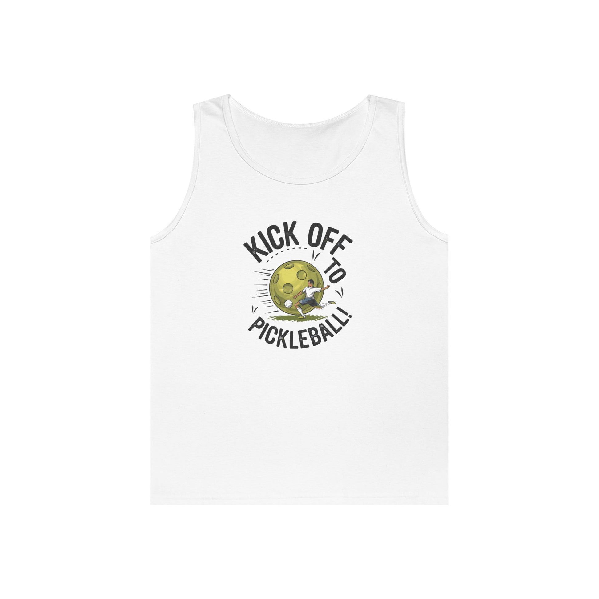 Men's Energetic Pickleball Tank Top - Kick Off To Pickleball White