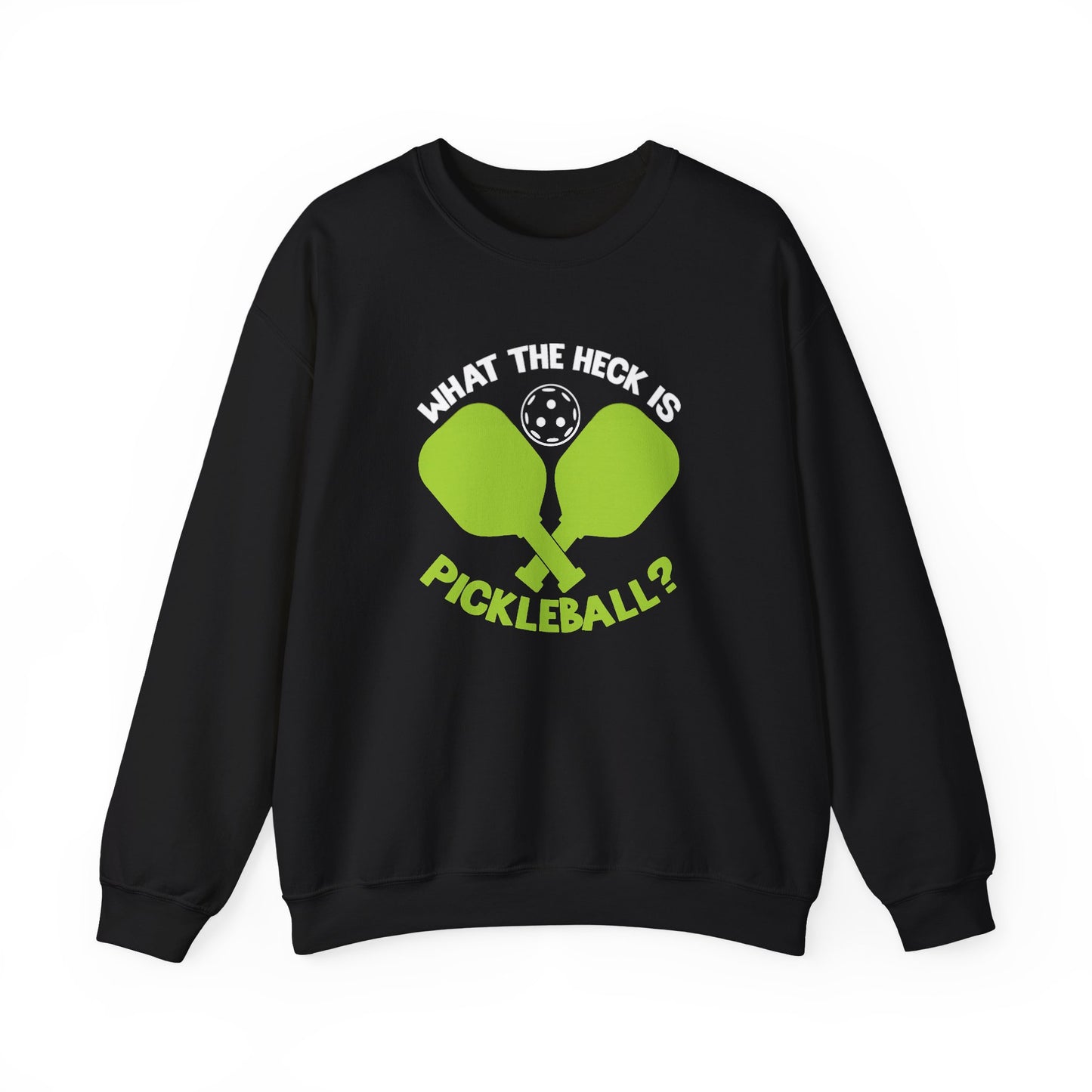 Men's Funny Pickleball Sweatshirt - What the Heck Is Pickleball? Black