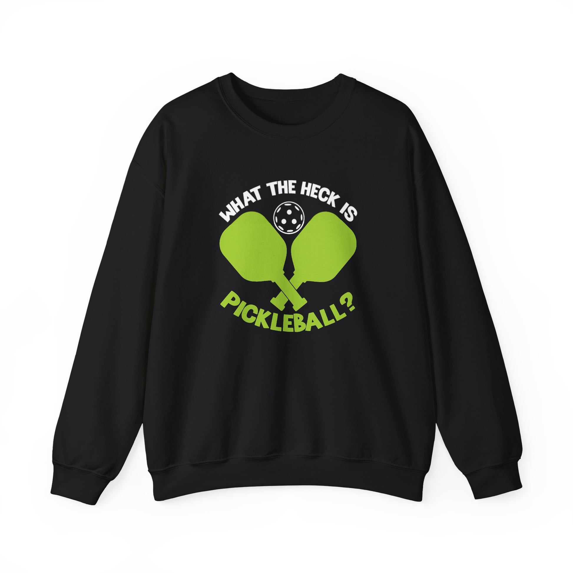 Men's Funny Pickleball Sweatshirt - What the Heck Is Pickleball? Black