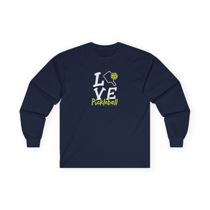 Women's Unique Pickleball Long Sleeves top - Love Pickleball Navy