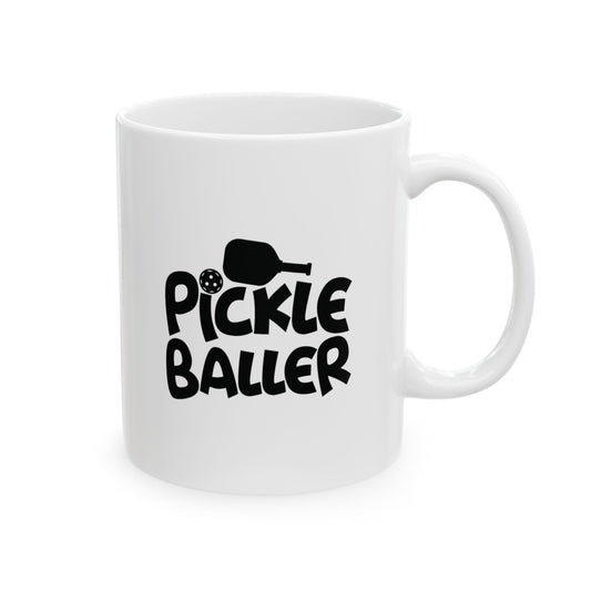 Pickleball Unique Mug - Pickle Balller White